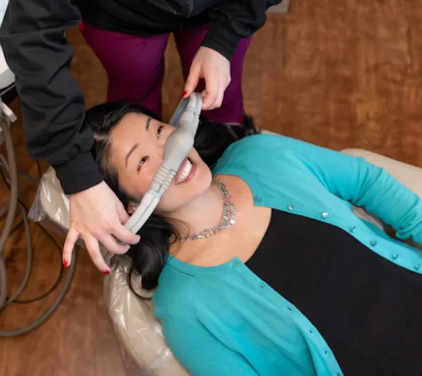 Female Patient with Dentist in North Tacoma at Soundview Dental Arts. Sedation dentistry - Ease Dental Anxiety